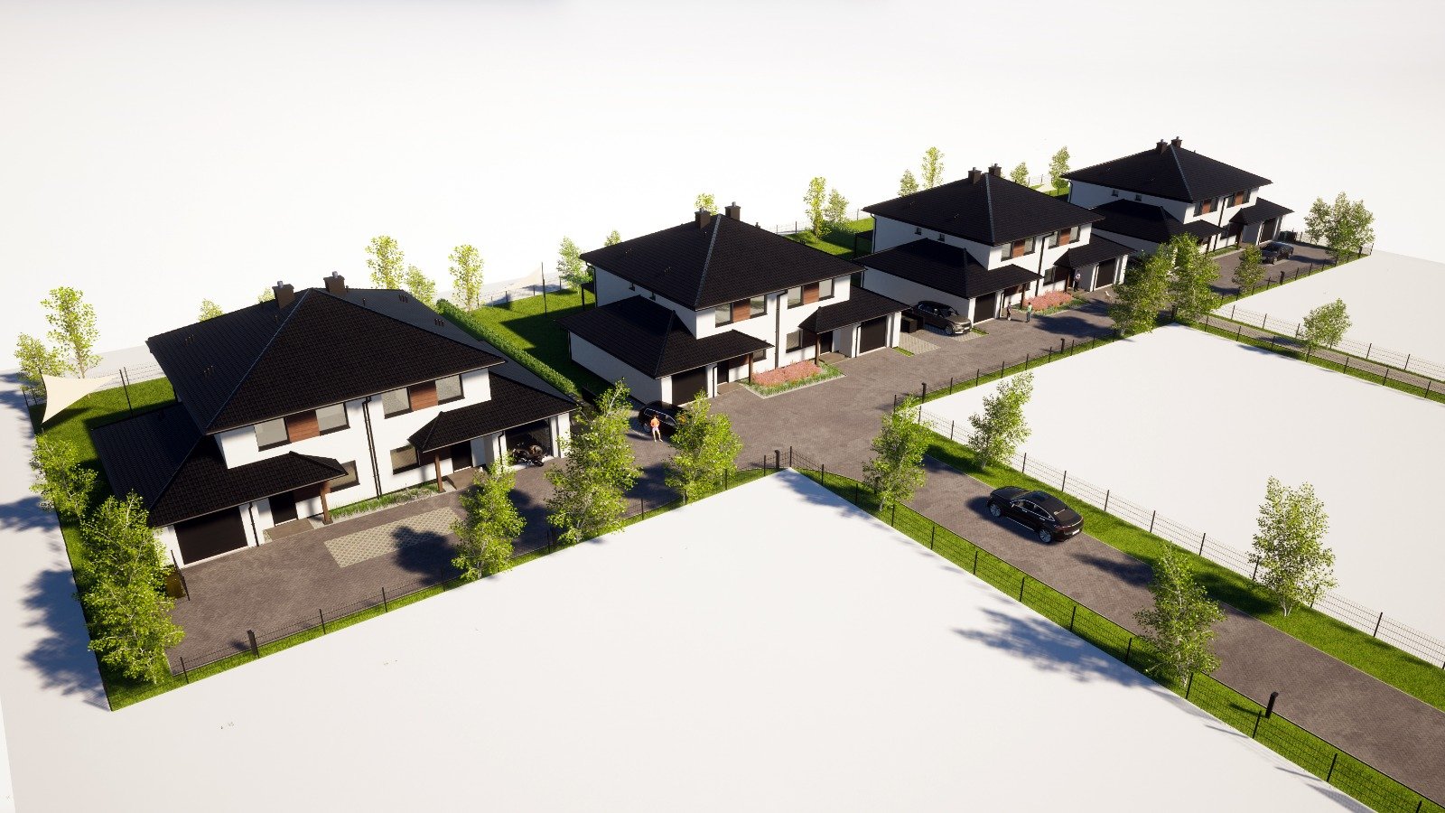 Widok z lotu ptaka na całe osiedle