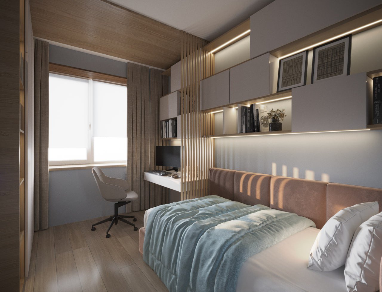 Sypialnia z biurkiem