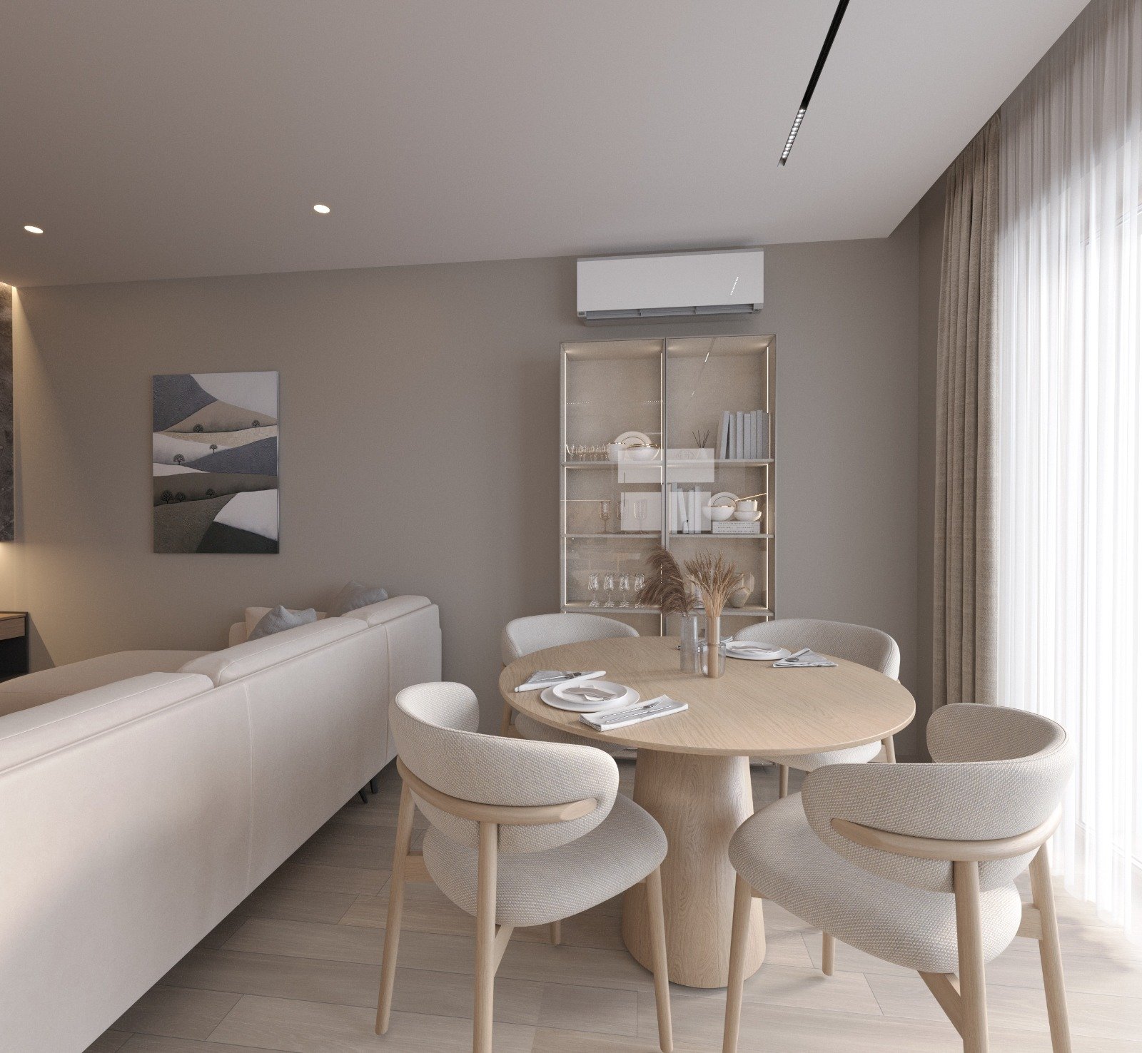 Salon z jadalnią — projekt wnętrz